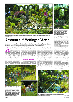 A ls vollen Erfolg können die Landfrauen in Met- tingen, Kreis Steinfurt, ihre Gartenaktion am vergangenen Sonntag verbuchen.