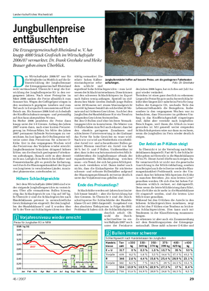 Landwirtschaftliches Wochenblatt Betrieb und Markt Jungbullenpreise enttäuschten Die Erzeugergemeinschaft Rheinland w.