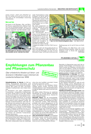 Landwirtschaftliches Wochenblatt INDUSTRIE UND WIRTSCHAFT rianten „Power“, „Profi“ und „Profi-Plus“ ge- ben.