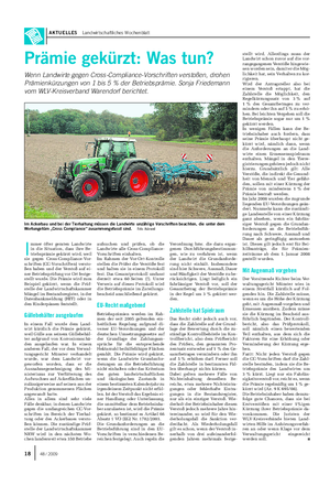 AKTUELLES Landwirtschaftliches Wochenblatt Prämie gekürzt: Was tun?