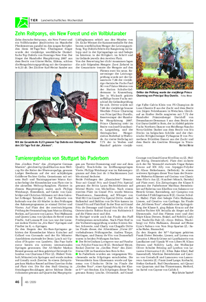 TIER Landwirtschaftliches Wochenblatt rige Falbe Calvin Klein von FS Champion de Luxe-Chantre B aus der Zucht und dem Besitz von Jürgen Felstehausen in Wetschen.