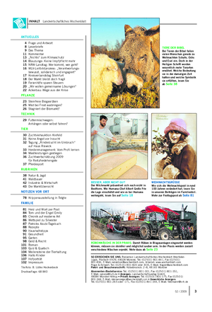 INHALT Landwirtschaftliches Wochenblatt TIERE DER BIBEL Bei Tieren der Bibel fallen vielen Menschen gerade zu Weihnachten Schafe, Ochs und Esel ein.