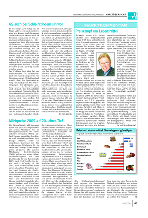 Landwirtschaftliches Wochenblatt MARKTÜBERSICHT Bockwurst minus 6 %, Lachs- schinken und Bratenaufschnitt minus 5 %!