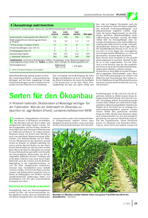 Landwirtschaftliches Wochenblatt PFLANZE desdichteetablierung optimal genutzt werden.