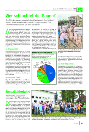 Landwirtschaftliches Wochenblatt TIER W er schlachtet wie viele Sauen in Deutsch- land?