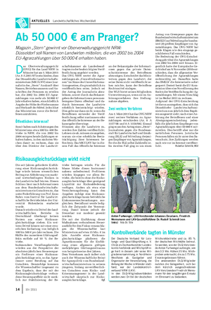 AKTUELLES Landwirtschaftliches Wochenblatt D as Oberverwaltungsgericht (OVG) für das Land NRW in Münster hat am 1.