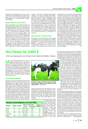 Landwirtschaftliches Wochenblatt TIER Drei Färsen für 2400 € 178.
