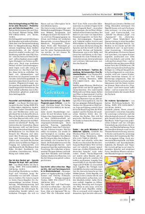 Landwirtschaftliches Wochenblatt BÜCHER Entscheidungsfindung zur PEG-Son- de bei alten Menschen – Problemla- gen und Entscheidungshilfen – von Sabine Bartholomeyczik und Clau- dia Dinand.