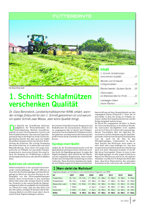 Landwirtschaftliches Wochenblatt FUTTERERNTE Foto: Bernard Krone GmbH Landwirtschaftliches Wochenblatt FUTTERERNTE Inhalt 1.