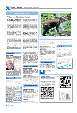 NOTIZEN VOR ORT Landwirtschaftliches Wochenblatt 66 30 / 2012 mit Limousin und Stallneubau.