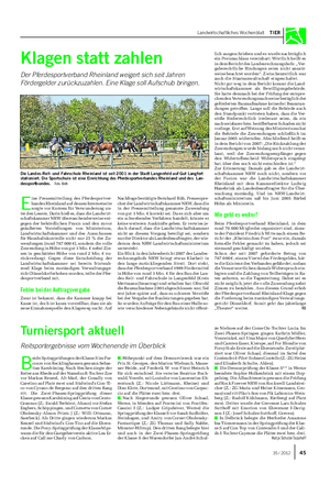 Landwirtschaftliches Wochenblatt TIER E ine Pressemitteilung des Pferdesportver- bandes Rheinland auf dessen Internetseite sorgte vor Kurzem für Verwunderung un- ter den Lesern.