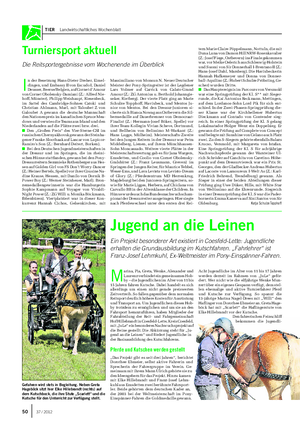 TIER Landwirtschaftliches Wochenblatt Jugend an die Leinen Ein Projekt besonderer Art existiert in Coesfeld-Lette: Jugendliche erhalten die Grundausbildung im Kutschfahren.