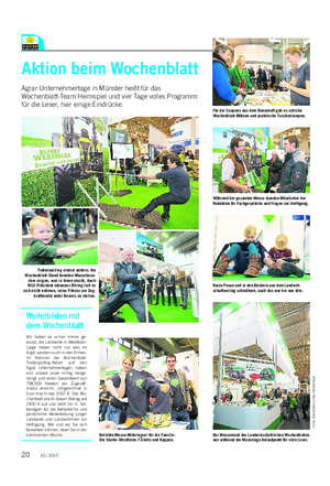 Aktion beim Wochenblatt Agrar Unternehmertage in Münster heißt für das Wochenblatt-Team Heimspiel und vier Tage volles Programm für die Leser, hier einige Eindrücke.