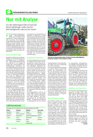 FRÜHJAHRSBESTELLUNG RÜBEN Landwirtschaftliches Wochenblatt ein gesondertes Auftragsformu- lar verfügbar.