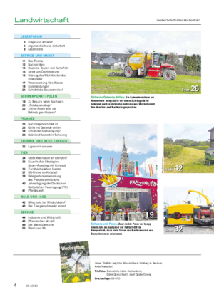  / 20134 � Landwirtschaftliches WochenblattLandwirtschaft Unser Titelbild zeigt die Windmühle in Höxberg in Beckum, Kreis Warendorf.
