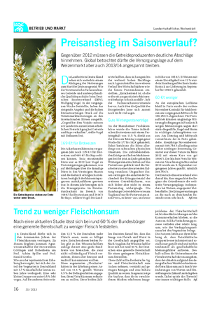 BETRIEB UND MARKT Landwirtschaftliches Wochenblatt Preisanstieg im Saisonverlauf?