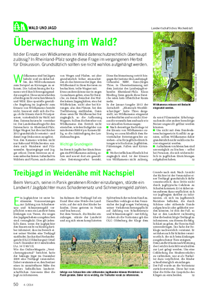WALD UND JAGD Landwirtschaftliches Wochenblatt Überwachung im Wald?