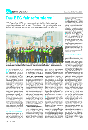 BETRIEB UND MARKT Landwirtschaftliches Wochenblatt Das EEG fair reformieren!