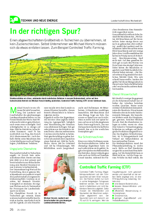 TECHNIK UND NEUE ENERGIE Landwirtschaftliches Wochenblatt In der richtigen Spur?