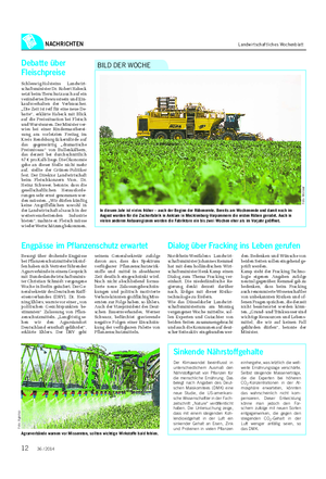 NACHRICHTEN Landwirtschaftliches Wochenblatt In diesem Jahr ist vieles früher – auch der Beginn der Rübenernte.