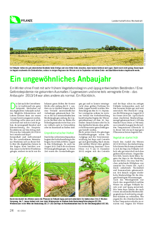 PFLANZE Landwirtschaftliches Wochenblatt D ie Zeit nach der Getreideern- te ist traditionell ein guter Zeitpunkt, Rückschau auf das abgelaufene Anbaujahr zu hal- ten.
