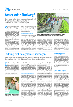 GELD UND RECHT Landwirtschaftliches Wochenblatt Acker oder Radweg?