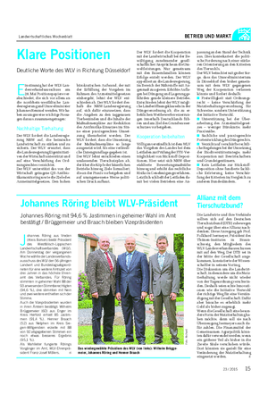 Landwirtschaftliches Wochenblatt BETRIEB UND MARKT E instimmig hat der WLV-Lan- desverbandsausschuss am 28.