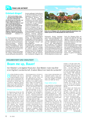 FRAGE UND ANTWORT Landwirtschaftliches Wochenblatt B ig Data, Breitband und Back- end-Systeme.