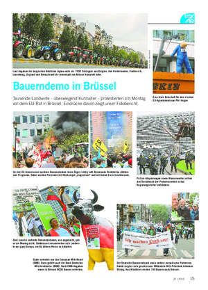 Bauerndemo in Brüssel Tausende Landwirte – überwiegend Kuhhalter – protestierten am Montag vor dem EU-Rat in Brüssel.