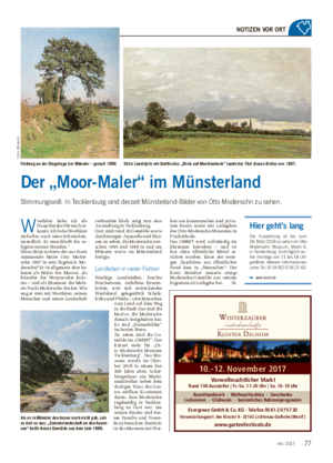 NOTIZEN VOR ORT Der „Moor-Maler“ im Münsterland Stimmungsvoll: In Tecklenburg sind derzeit Münsterland-Bilder von Otto Modersohn zu sehen.