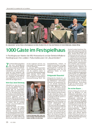 1000 Gäste im Festspielhaus In Recklinghausen feierten der WLV-Kreisverband und der Betriebshilfsdienst Recklinghausen ihre Jubiläen: Podiumsdiskussion mit „Bauernkindern“.