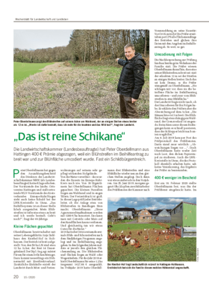 „Das ist reine Schikane“ Die Landwirtschaftskammer (Landesbeauftragte) hat Peter Oberdellmann aus Hattingen 400 € Prämie abgezogen, weil ein Blühstreifen im Beihilfeantrag zu breit war und zur Blühfläche umcodiert wurde.