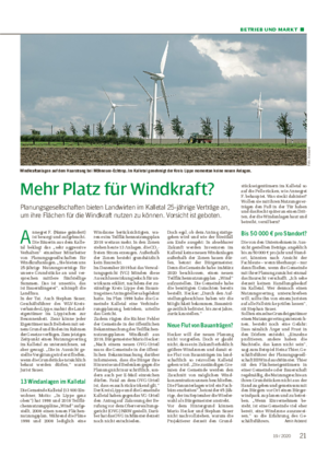 BETRIEB UND MARKT ■ Mehr Platz für Windkraft?