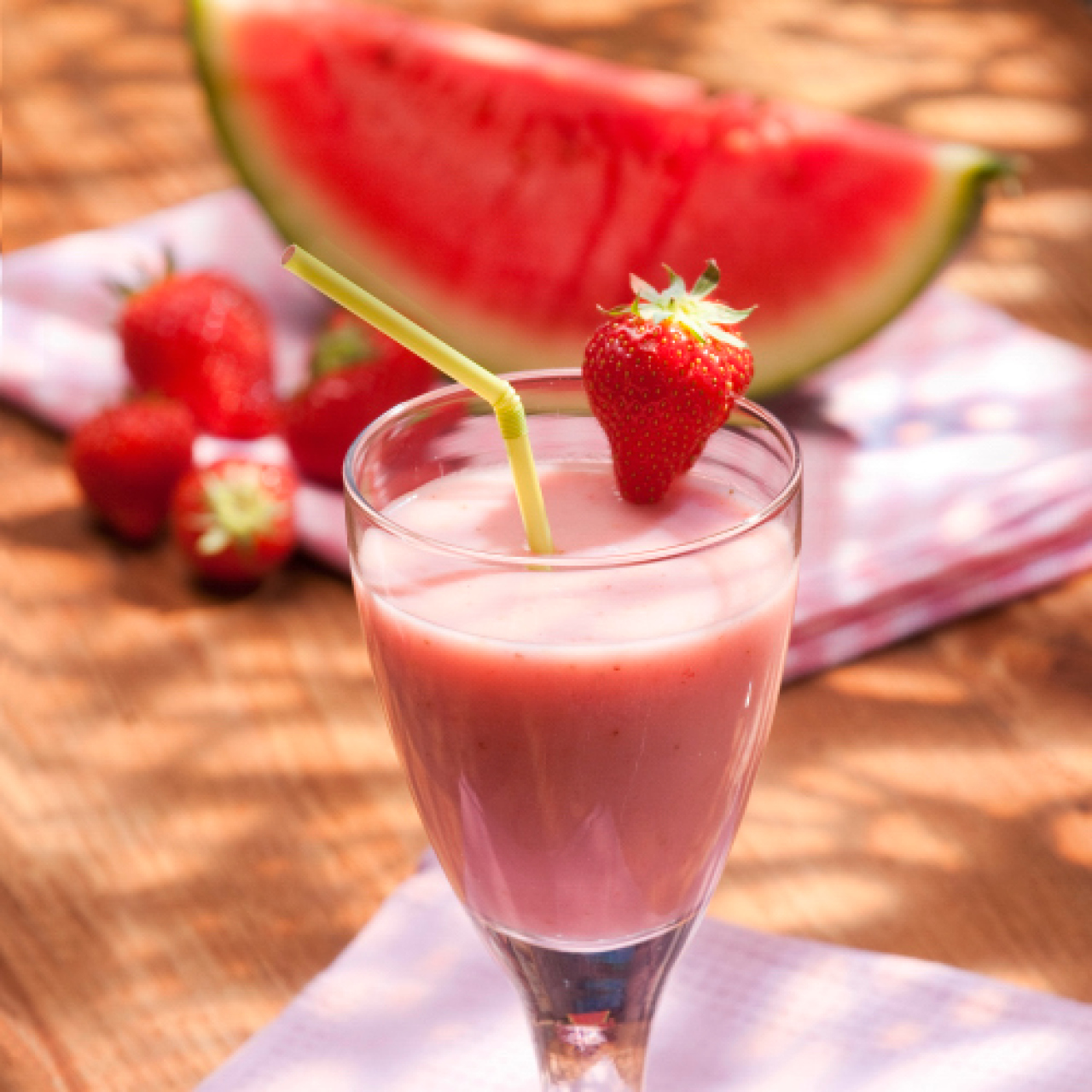 Erdbeer-Melonen-Drink