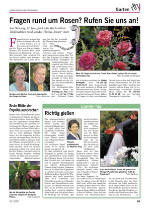 Landwirtschaftliches Wochenblatt Garten F ragen Sie sich, warum Ihre Rosen in diesem Jahr nicht so schön blühen wie in den Jahren zuvor?