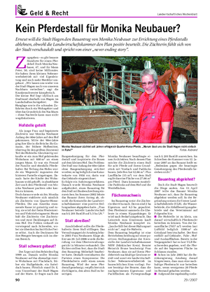 Geld & Recht Landwirtschaftliches Wochenblatt Kein Pferdestall für Monika Neubauer?