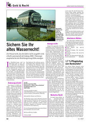 Geld & Recht Landwirtschaftliches Wochenblatt I n Westfalen-Lippe und im Rheinland gibt es nach wie vor zahlreiche alte Mühlen- standorte, die seit Jahren nicht mehr in Betrieb sind.