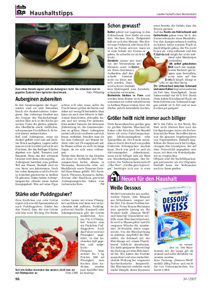 Haushaltstipps Landwirtschaftliches Wochenblatt Zum Eindicken von roter Grütze eignet sich sowohl Speisestärke als auch Puddingpulver.