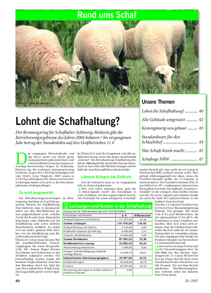 Rund ums Schaf Landwirtschaftliches WochenblattRund ums Schaf Unsere Themen Lohnt die Schafhaltung?