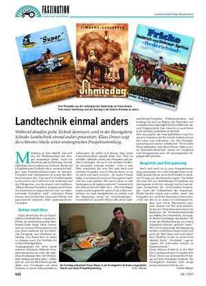 A22 38 / 2007 Landwirtschaftliches Wochenblatt M arketing ist kein Begriff, den sich erst die Werbestrategen der Neu- zeit ausgedacht haben.