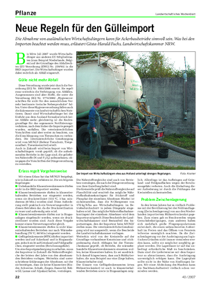 Pflanze Landwirtschaftliches Wochenblatt Neue Regeln für den Gülleimport Die Abnahme von ausländischen Wirtschaftsdüngern kann für Ackerbaubetriebe sinnvoll sein.