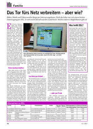 Familie Landwirtschaftliches Wochenblatt Das Tor fürs Netz verbreitern – aber wie?
