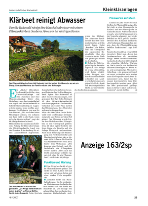 Landwirtschaftliches Wochenblatt Kleinkläranlagen weise ins Klärbeet.