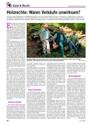 Geld & Recht Landwirtschaftliches Wochenblatt Holzrechte: Waren Verkäufe unwirksam?