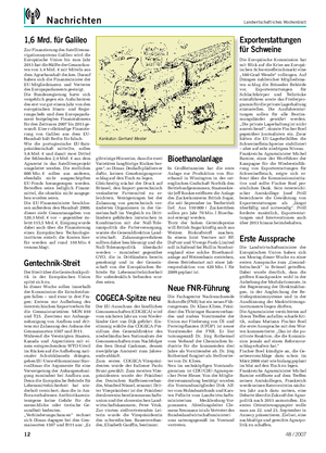 Nachrichten Landwirtschaftliches Wochenblatt Karikatur: Gerhard Mester 1,6 Mrd.