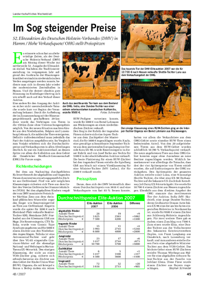 Landwirtschaftliches Wochenblatt Tier E s erinnerte schon fast an altehr- würdige Zeiten, als der Deut- sche Holstein-Verband (DHV) am Montag dieser Woche zur mittlerweile 52.