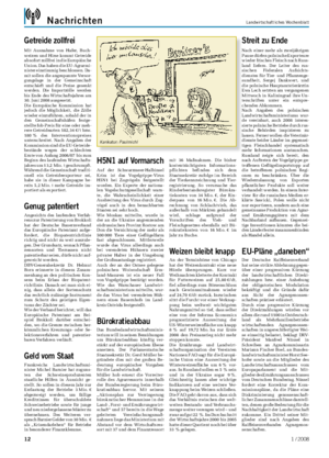 Nachrichten	 Landwirtschaftliches Wochenblatt 12	 1	/	2008 Karikatur: Paulmichl Getreide	zollfrei Mit Ausnahme von Hafer, Buch- weizen und Hirse kommt Getreide ab sofort zollfrei in die Europäische Union.