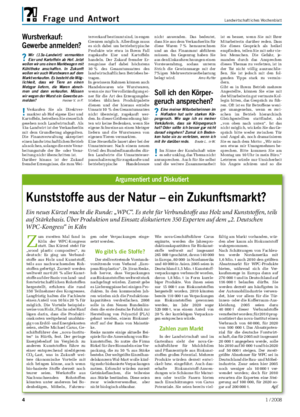 �	 1	/	2008 Frage und Antwort Landwirtschaftliches Wochenblatt Z um zweiten Mal fand in Köln der WPC-Kongress statt.