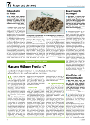 �	 3	/	2008 Frage und Antwort Landwirtschaftliches Wochenblatt W o und wie sollen Lege- hennen am besten ge- halten werden?