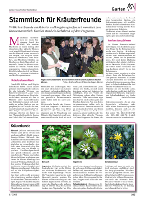 Landwirtschaftliches Wochenblatt Garten Stammtisch für Kräuterfreunde Wildkräuterfreunde aus Münster und Umgebung treffen sich monatlich zum Kräuterstammtisch.